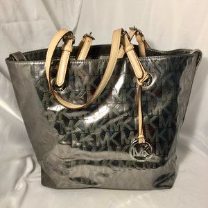 Michael Kors Silver Gray Metallic Large Tote